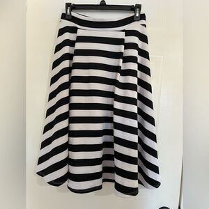 Black and White Striped Skirt